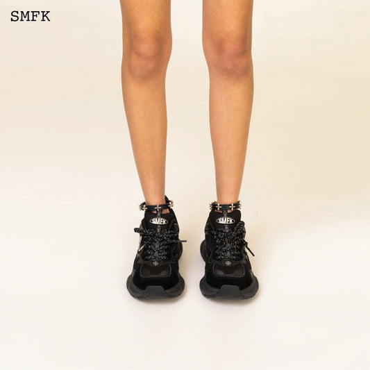 COMPASS WAVE Retro Jogging Shoes Dark Chocolate