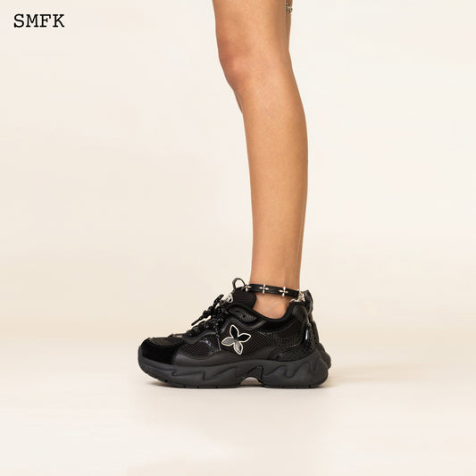 COMPASS WAVE Retro Jogging Shoes Dark Chocolate