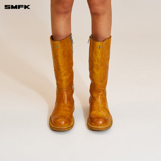 RAGE WILD ORIGIN GOODYEAR HORSE Leather Rider High Boots Golden Sun