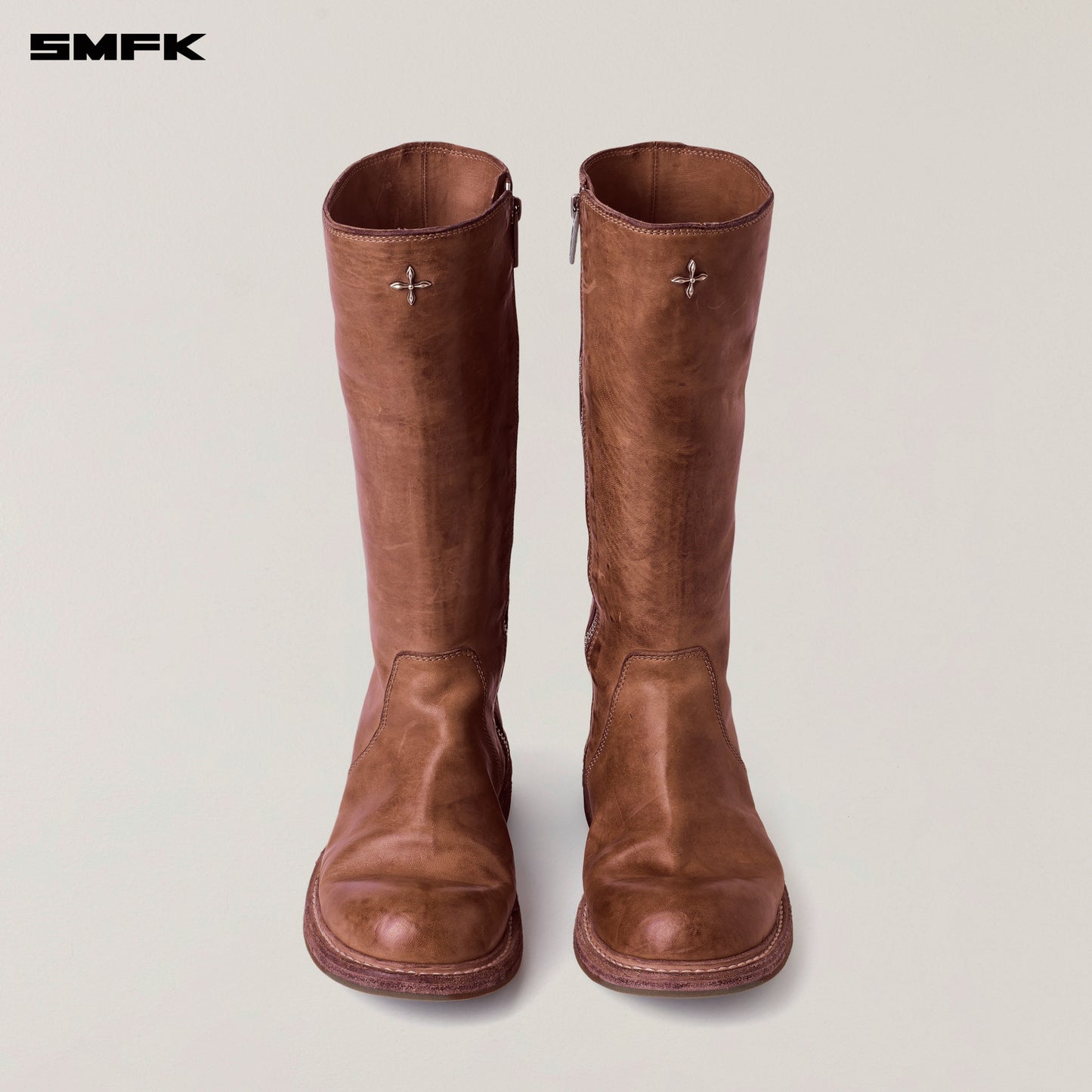 RAGE WILD ORIGIN GOODYEAR HORSE Leather Rider High Boots Wild Brown
