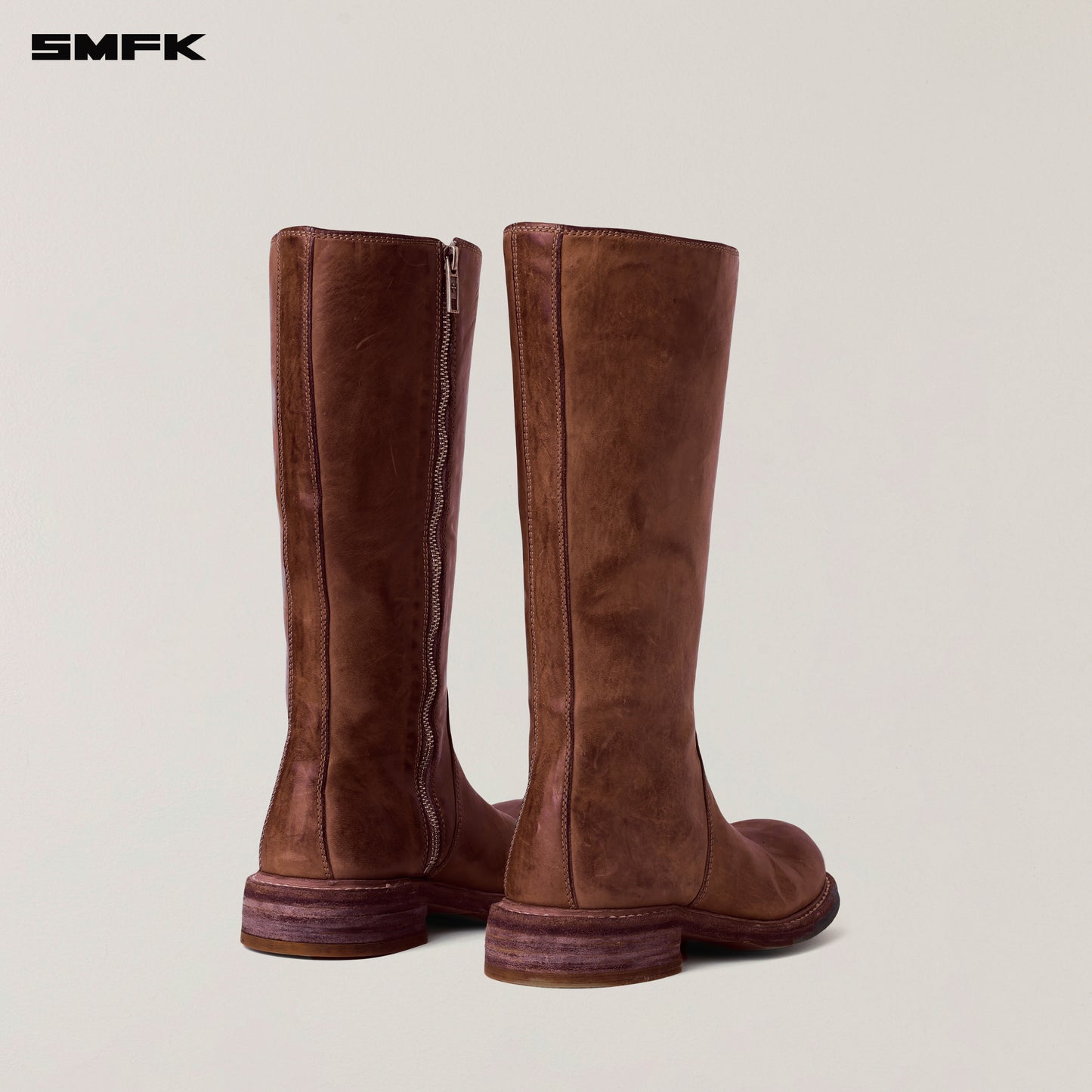 RAGE WILD ORIGIN GOODYEAR HORSE Leather Rider High Boots Wild Brown