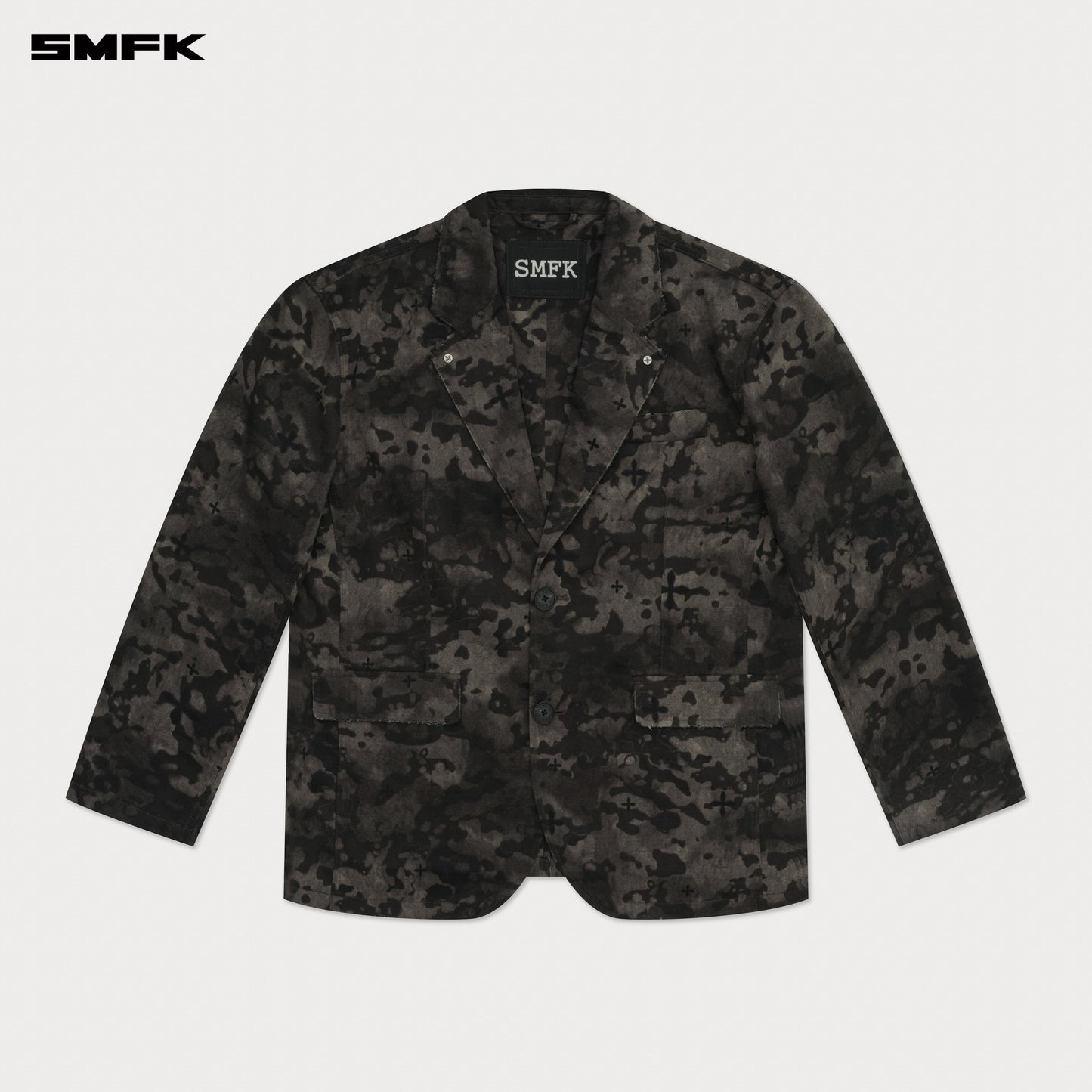 COMPASS Black Camouflage Garden Oversized Blazer Shadow Garden Camo