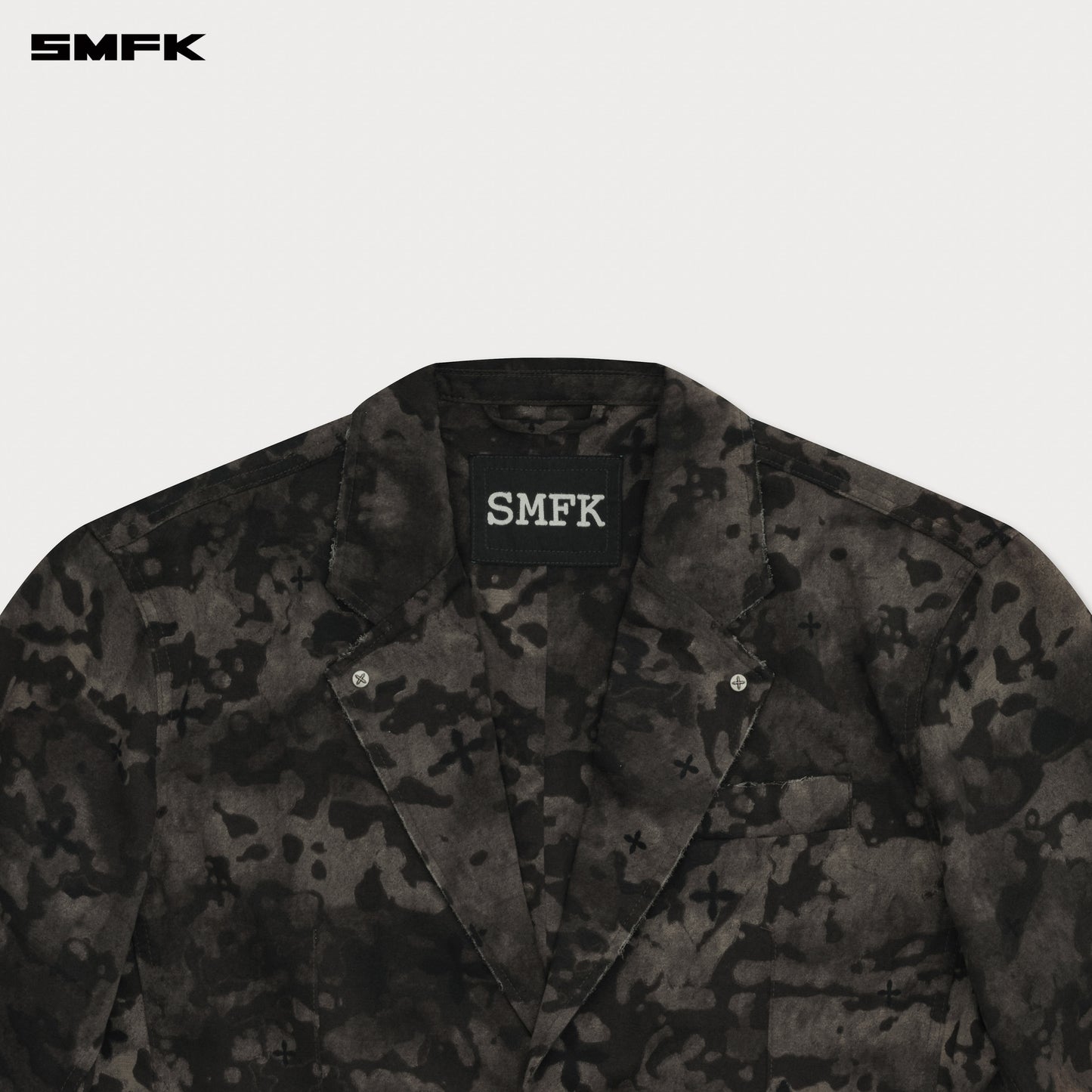 COMPASS Black Camouflage Garden Oversized Blazer Shadow Garden Camo