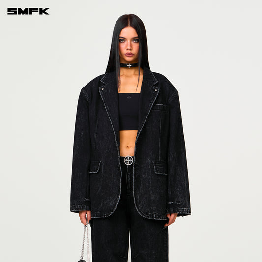 COMPASS WILD Oversized Blazer Onyx Denim