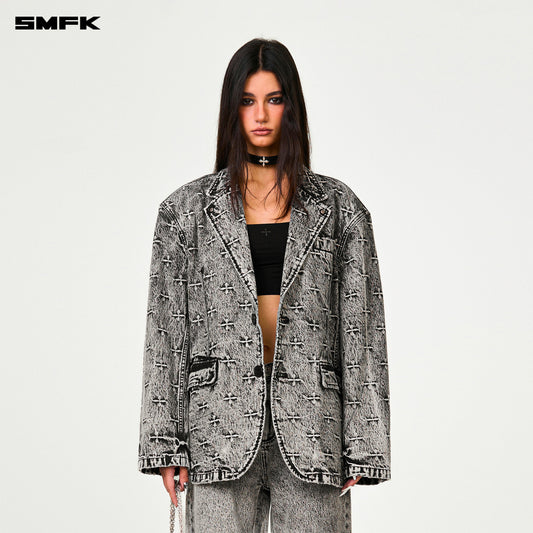 COMPASS STORM Garden Oversized Blazer Storm Garden (Gray)
