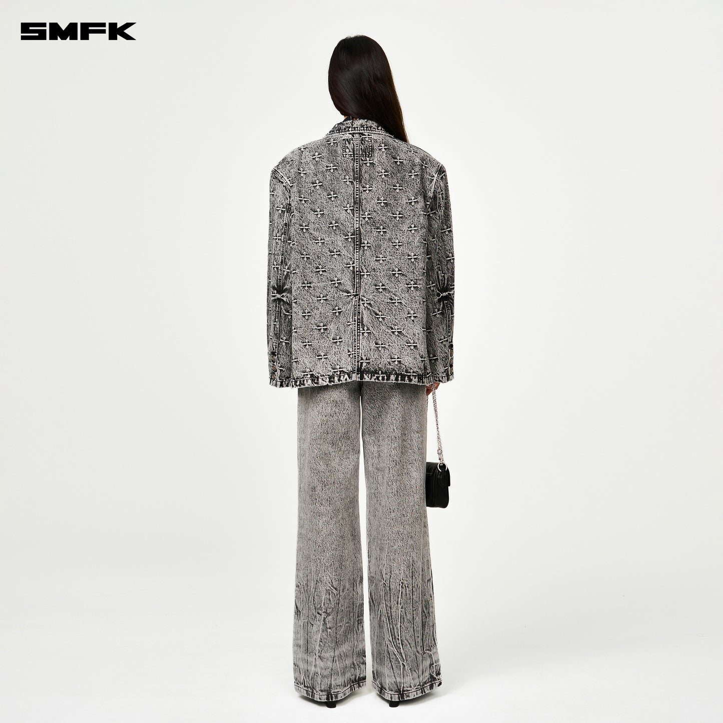 COMPASS STORM Garden Oversized Blazer Storm Garden (Gray)