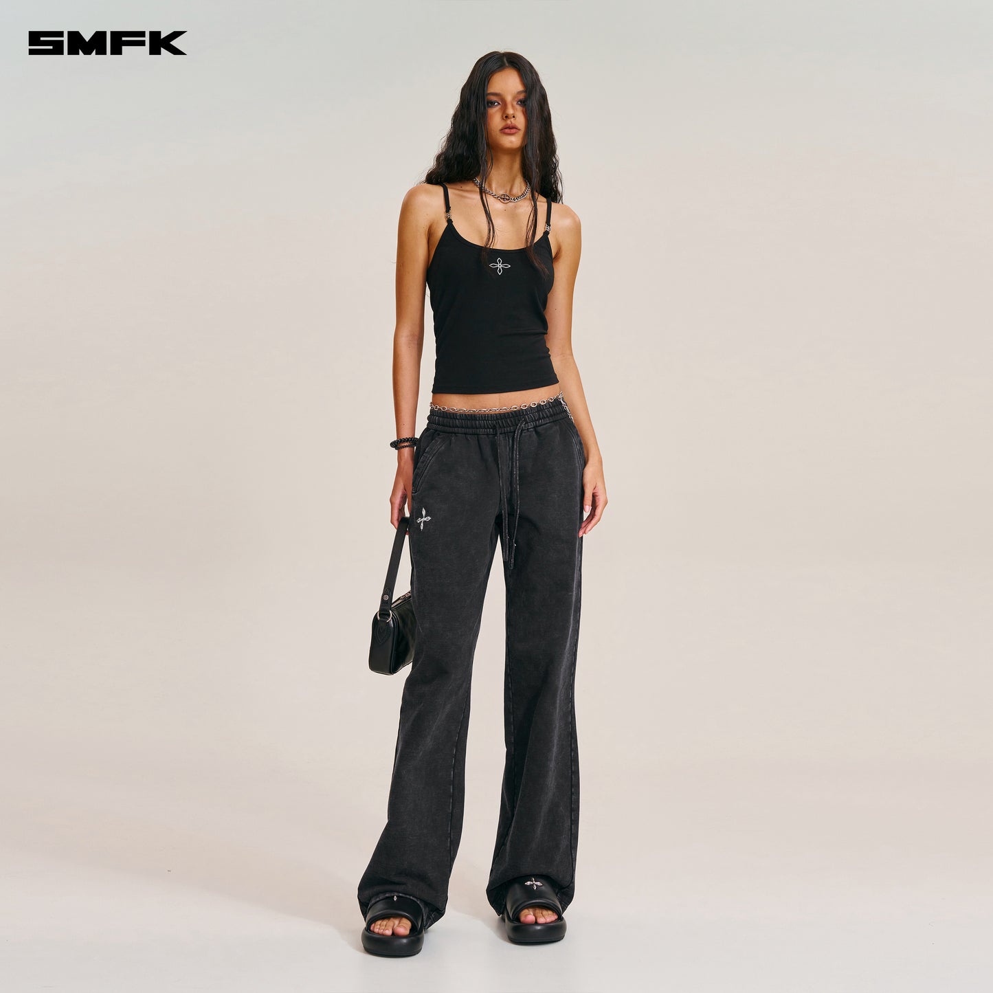 COMPASS STAMP ACETATE BODY CAMISOLE Wilderness Black