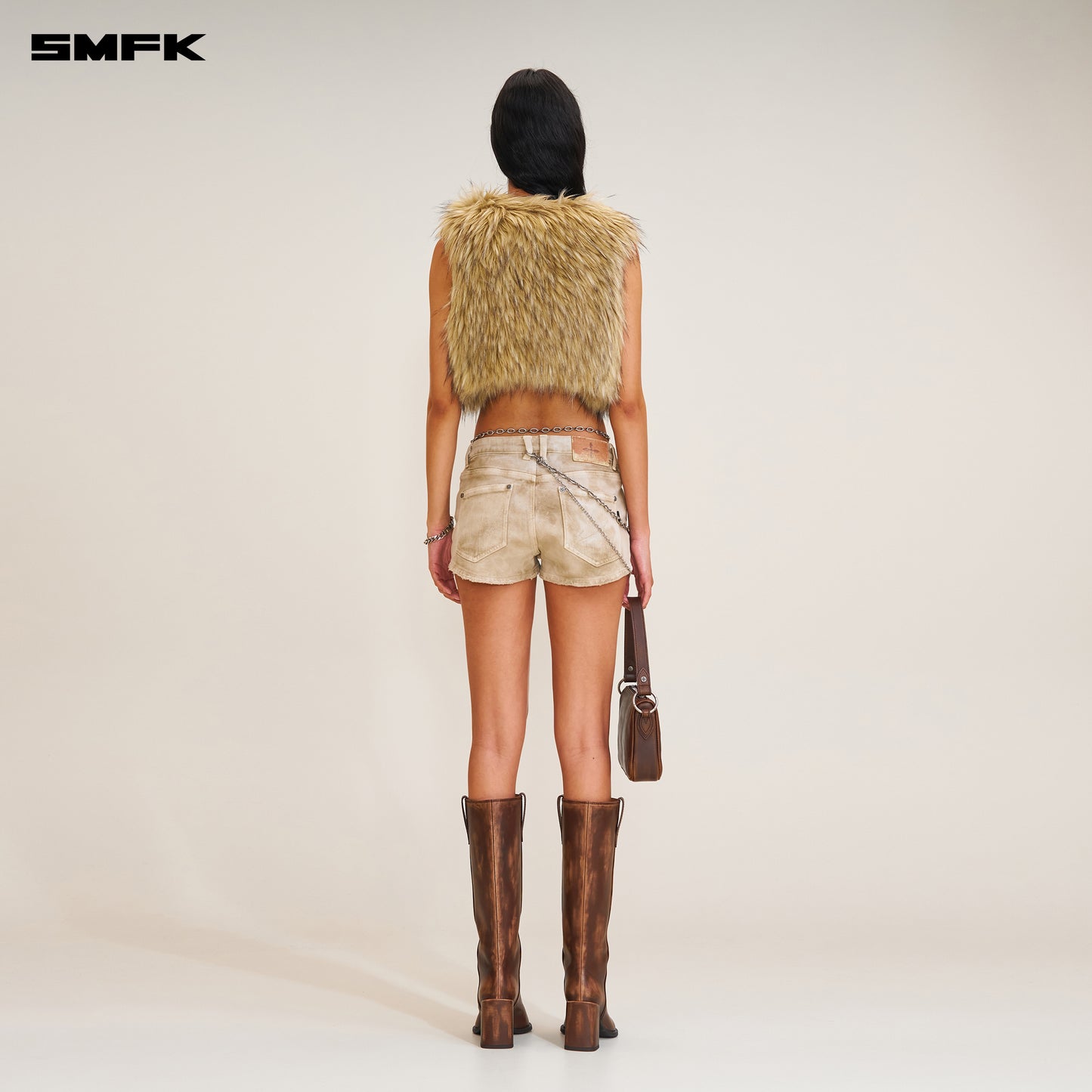 COMPASS GRASSLAND WOOLLY Short Tank Wolf Brown