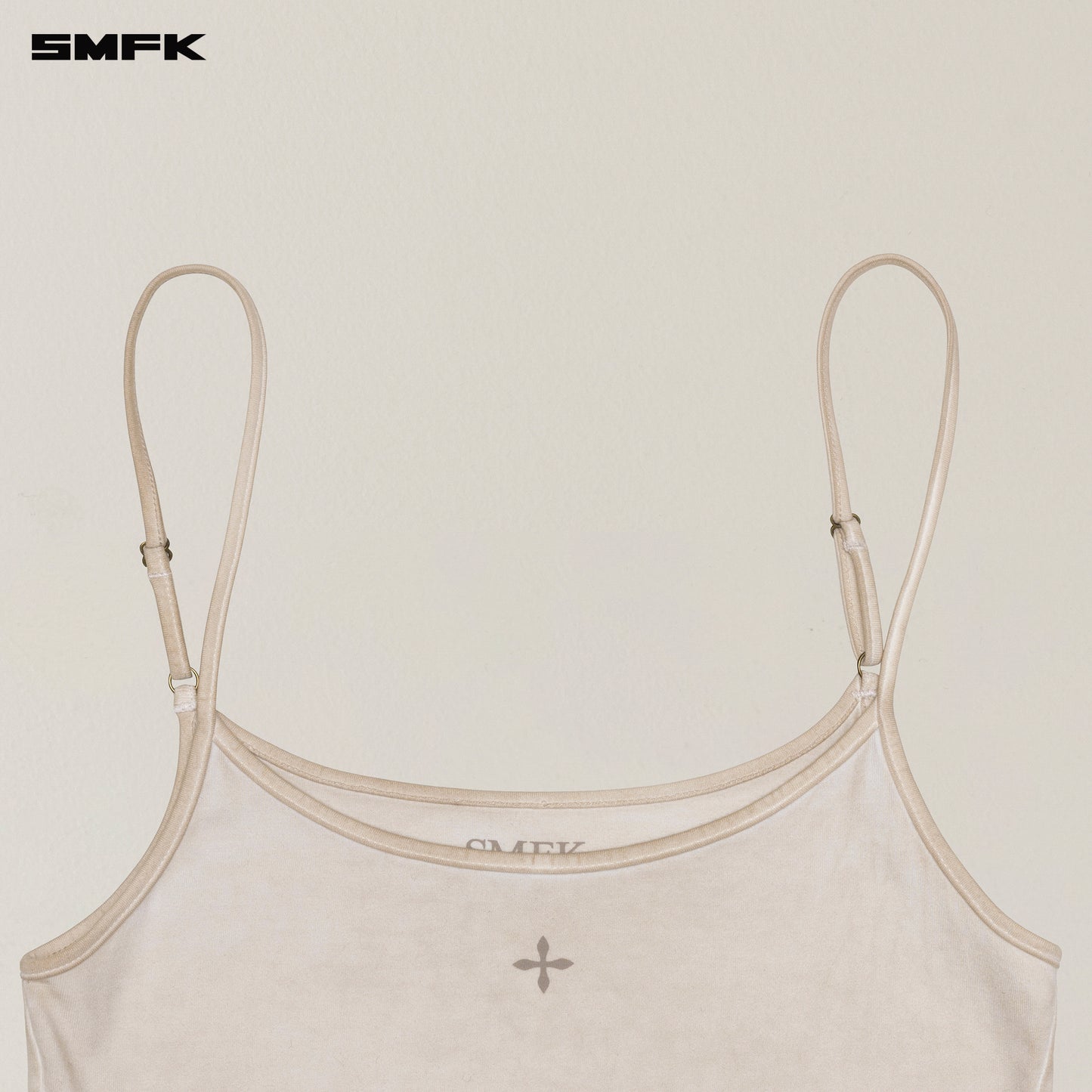 VINTAGE STORM Fade Dye Sports Camisole Fading White