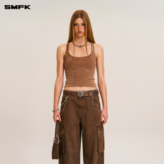VINTAGE STORM FADE RIDER TANK/FADE DYE Vanish Brown