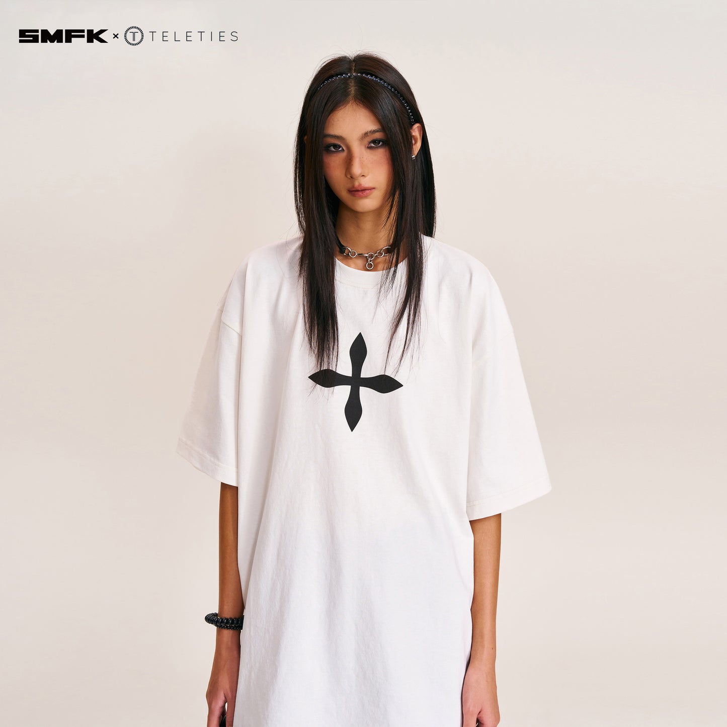 SMFK X TELETIES Headband Black And White