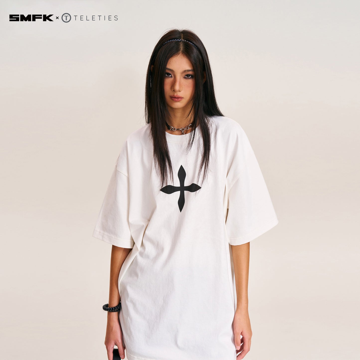 SMFK X TELETIES Headband Black And White