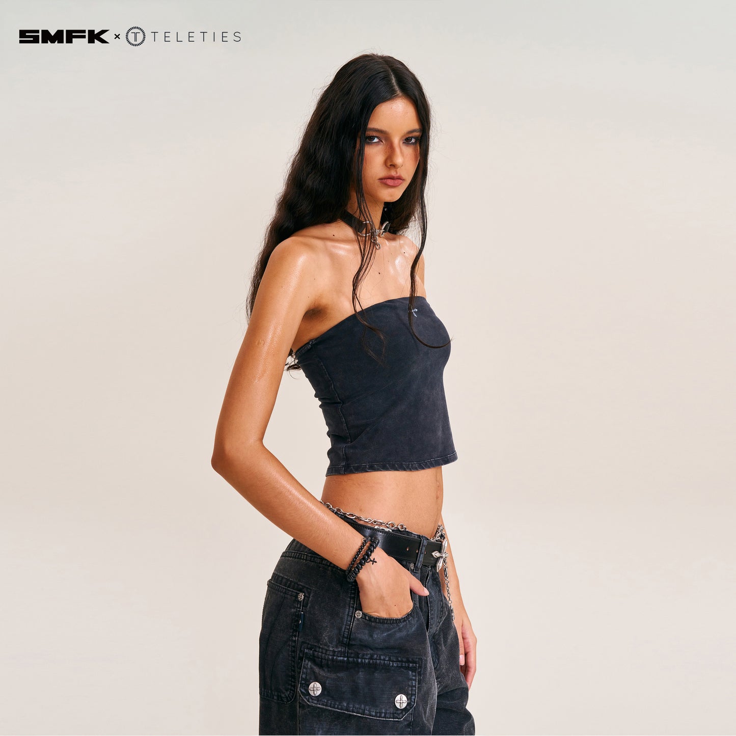 SMFK X TELETIES Hair Ties Black