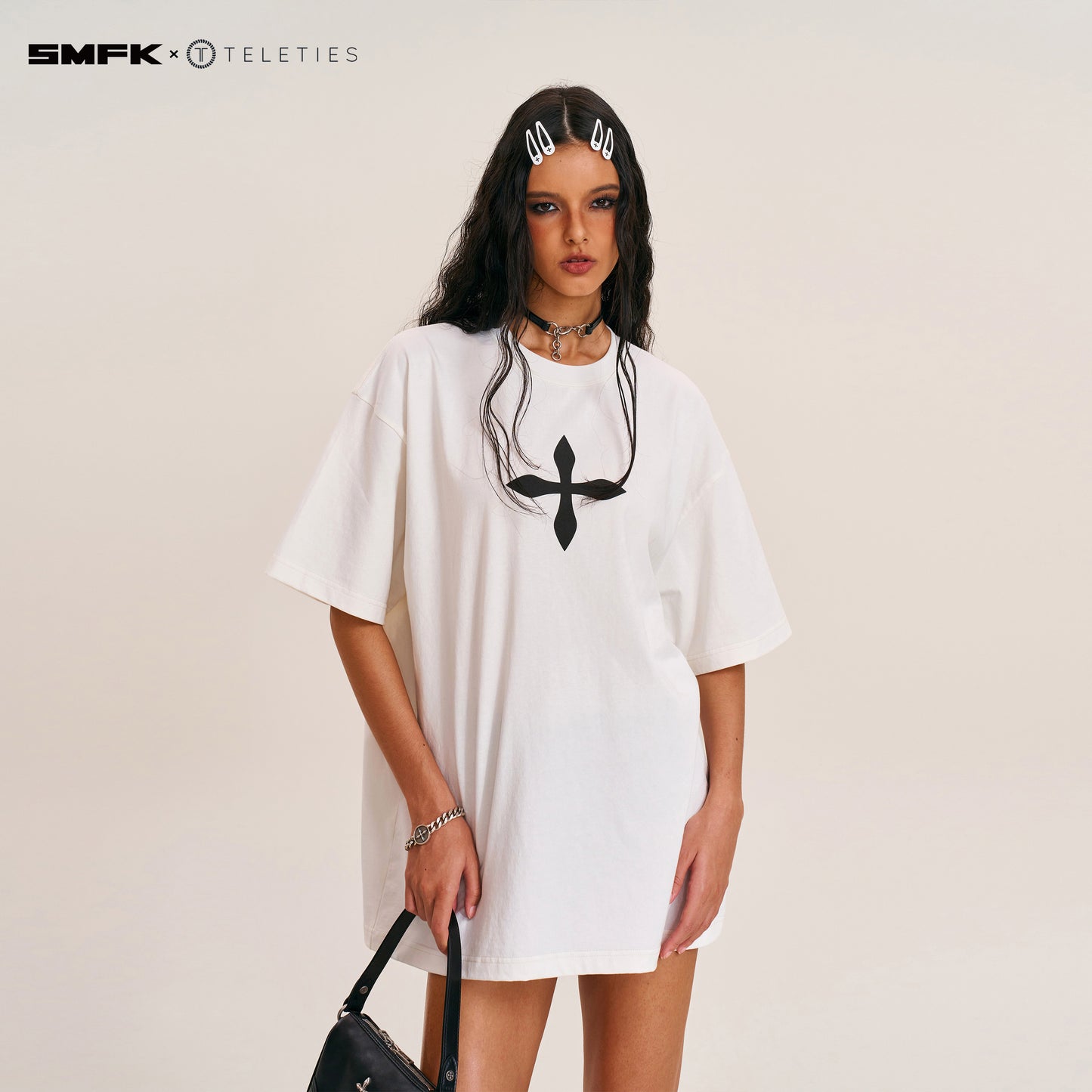 SMFK X TELETIES Snap Clips White