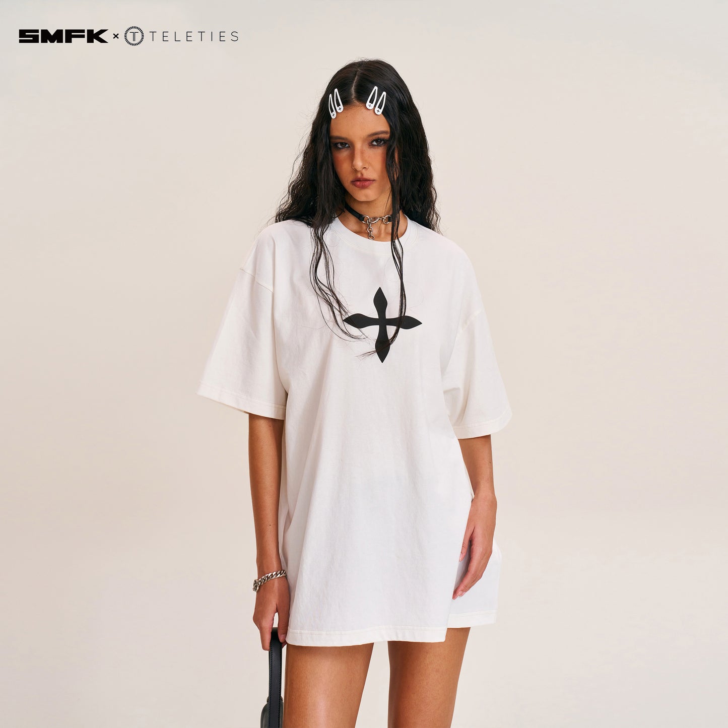 SMFK X TELETIES Snap Clips White