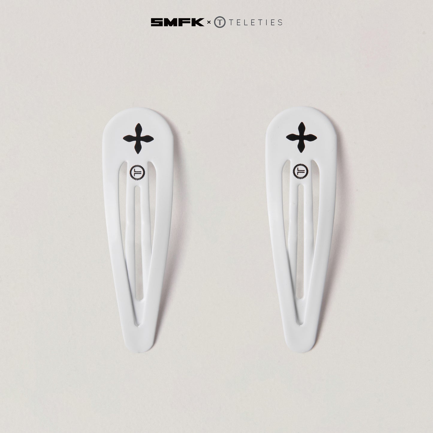 SMFK X TELETIES Snap Clips White