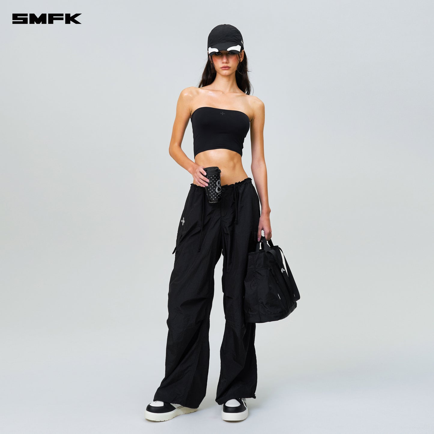 FUTURE STORM Hunting Wide-Leg Parachute Pants Lightning Black
