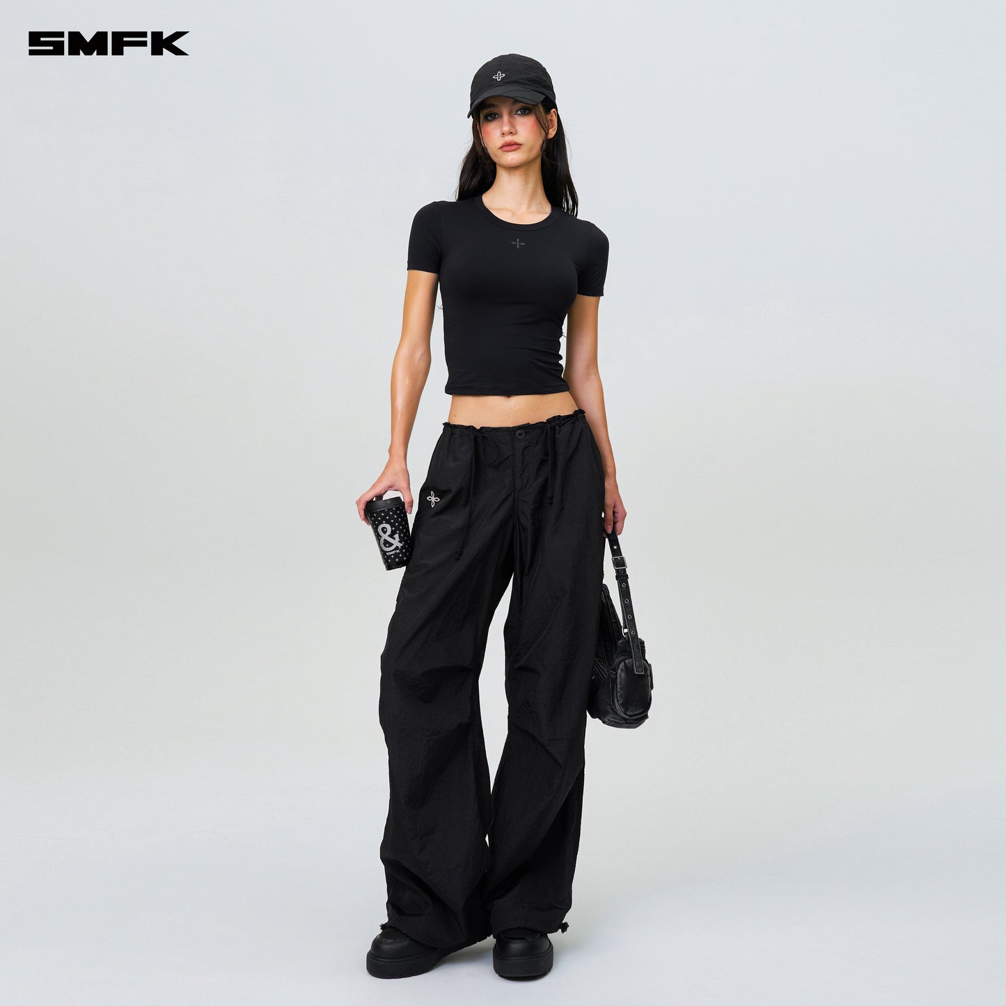 FUTURE STORM Hunting Wide-Leg Parachute Pants Lightning Black