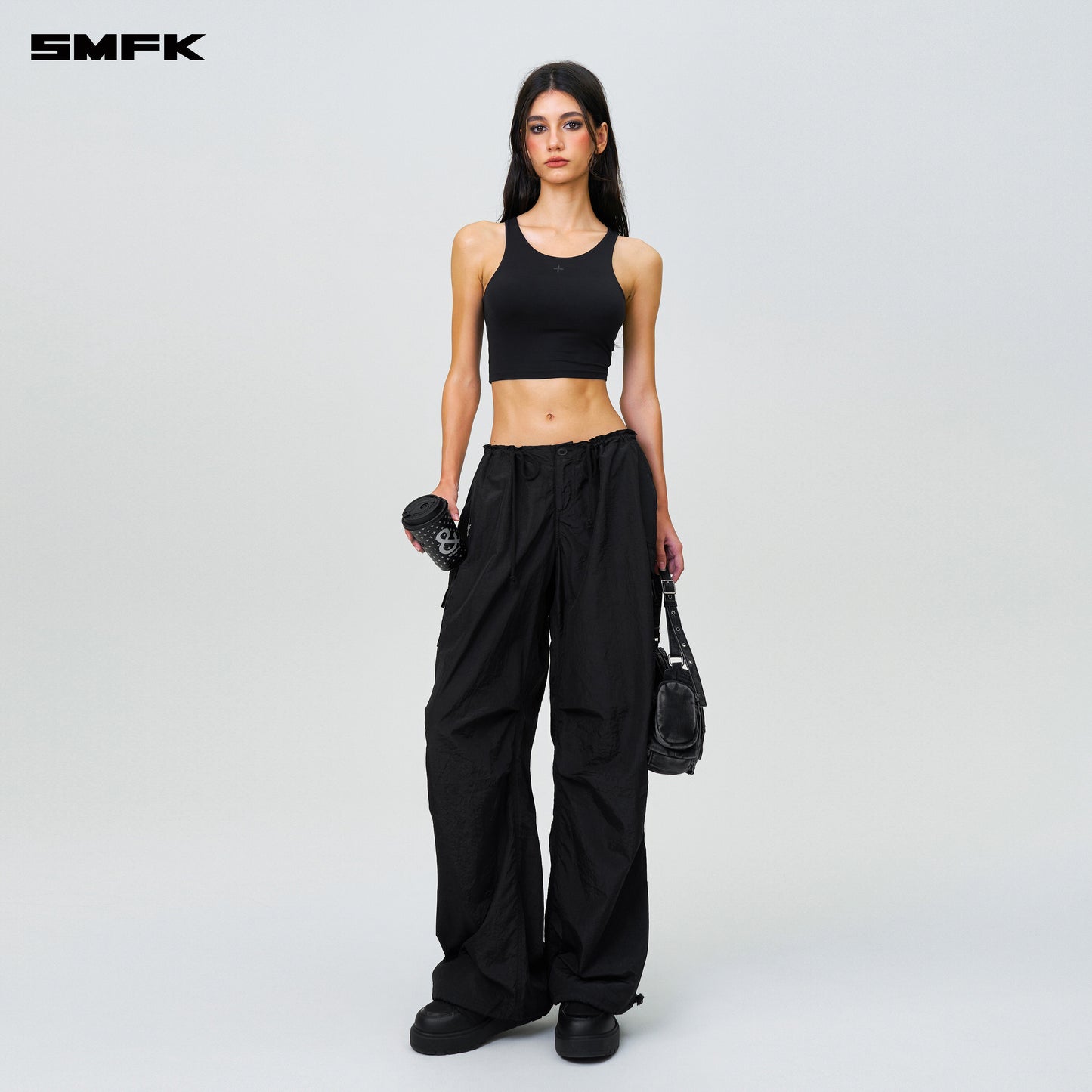 FUTURE STORM Hunting Wide-Leg Parachute Pants Lightning Black