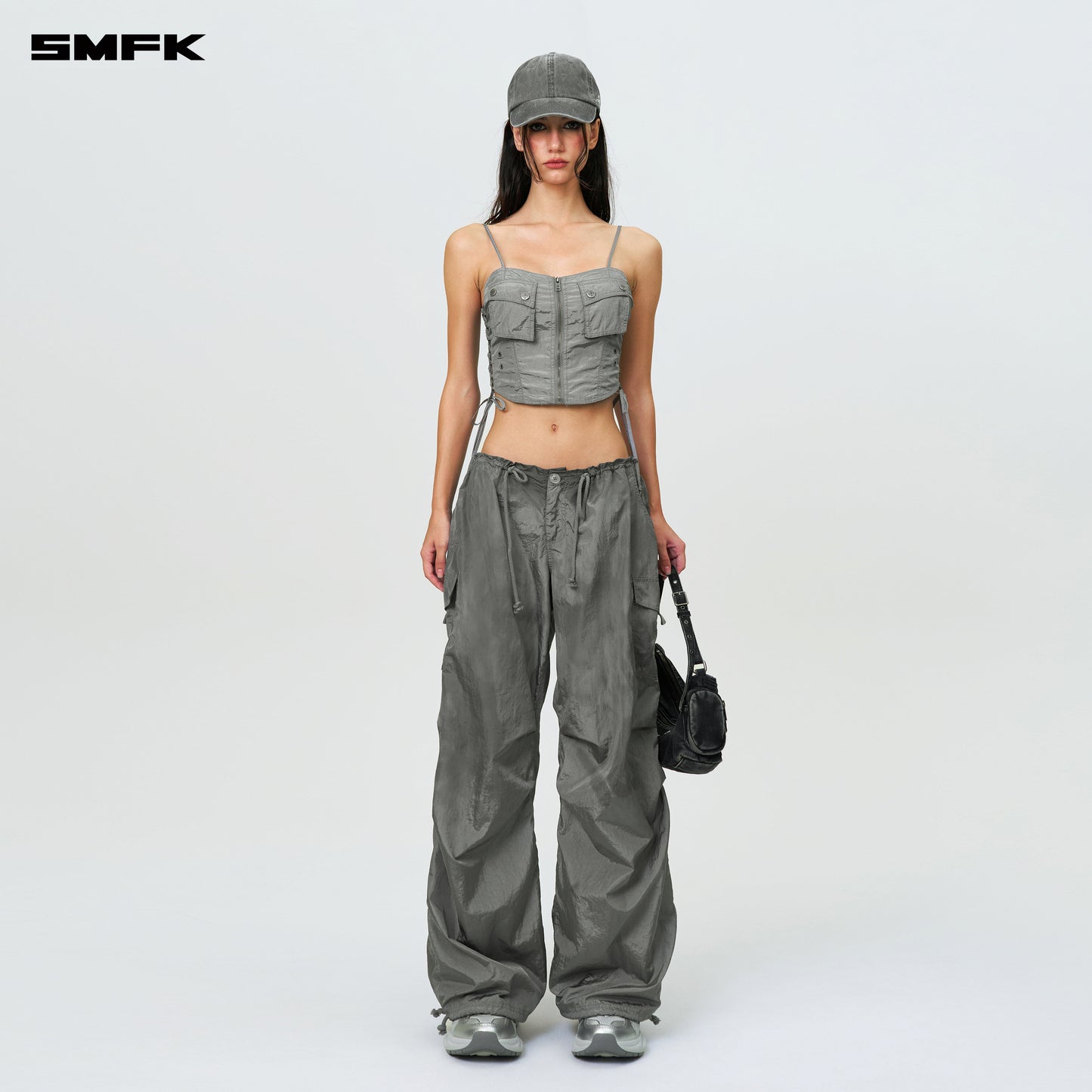 FUTURE STORM Hunting Wide-Leg Parachute Pants Concrete Gray