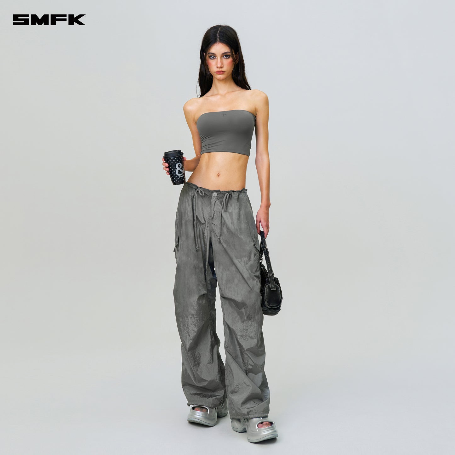 FUTURE STORM Hunting Wide-Leg Parachute Pants Concrete Gray