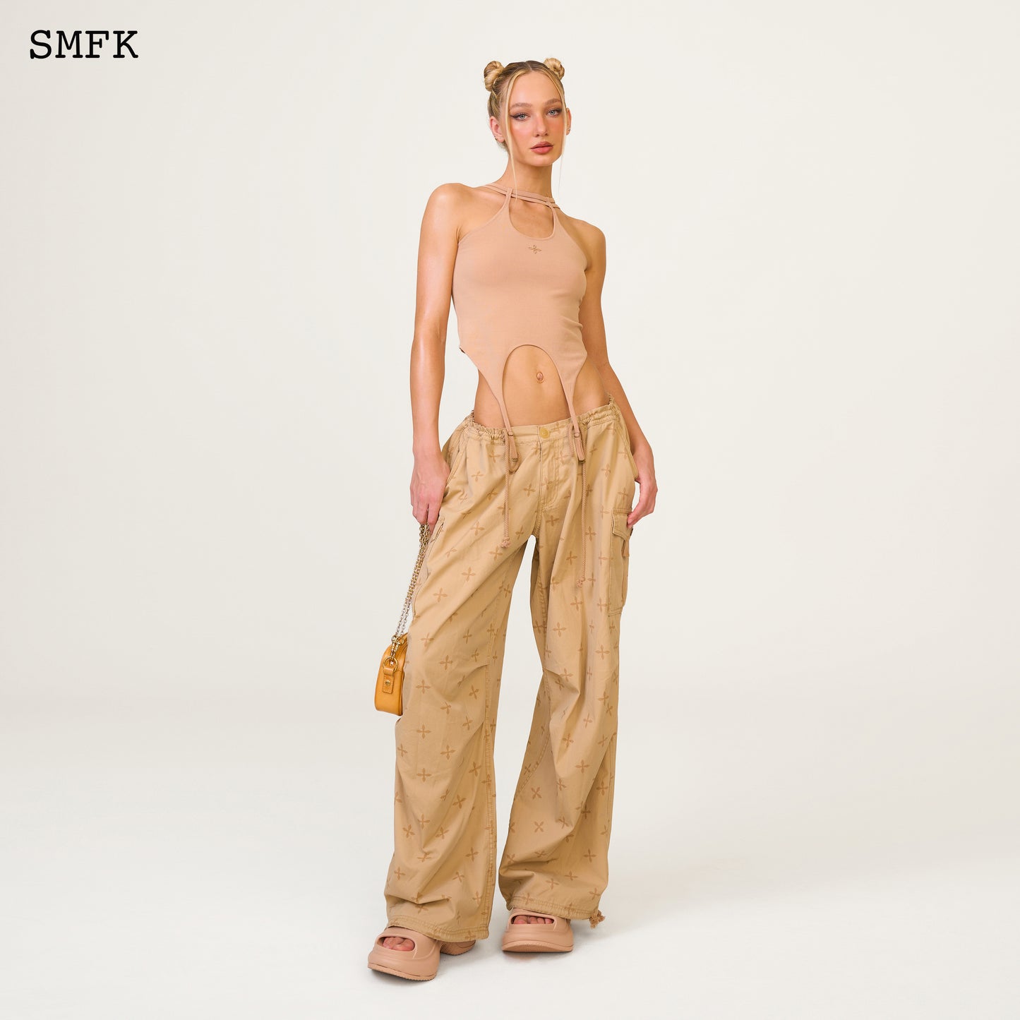 COMPASS Temple Garden Hunting Parachute Pants Classic Nude