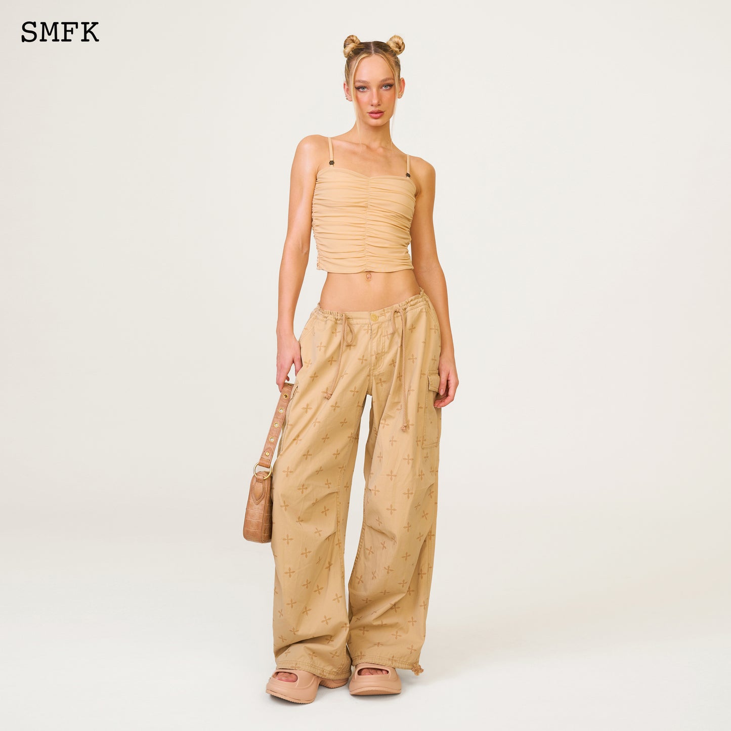 COMPASS Temple Garden Hunting Parachute Pants Classic Nude