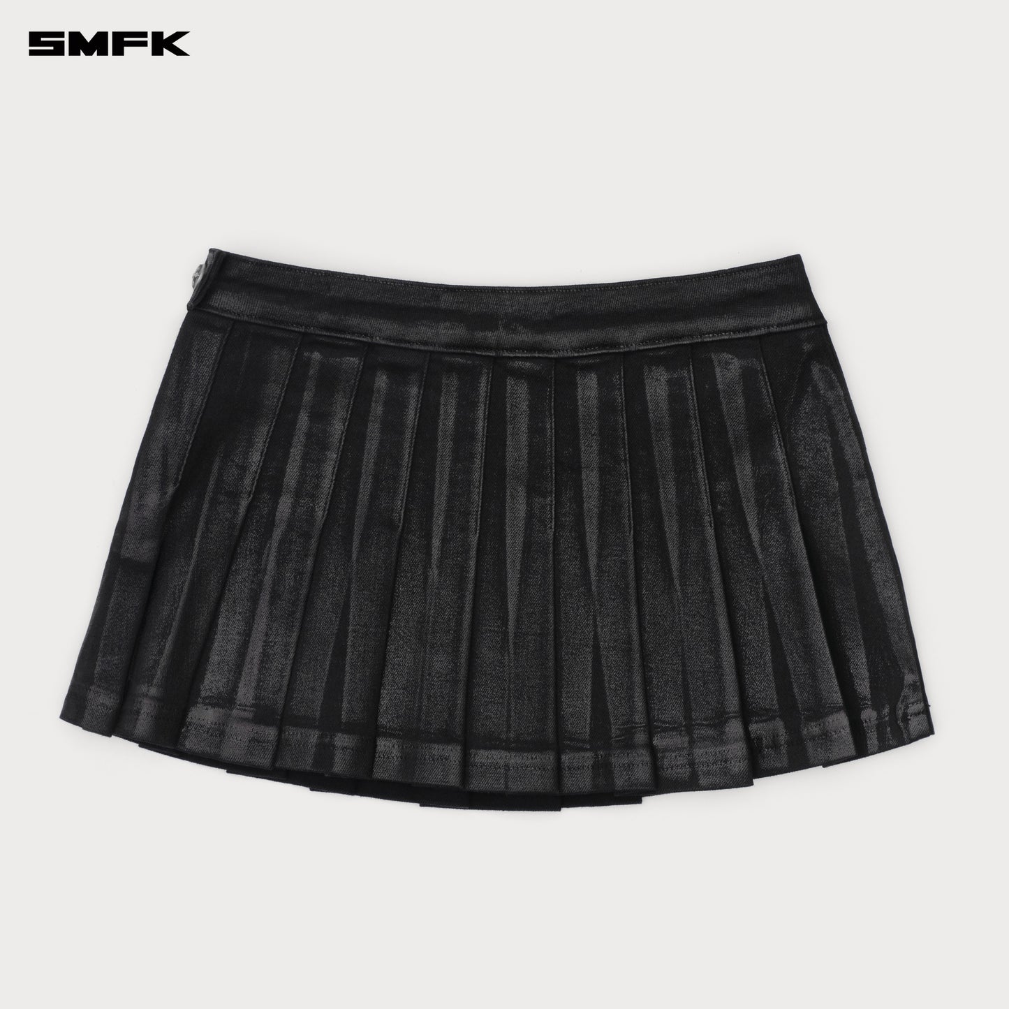 COMPASS WILD Lightning Denim Pleated Skirt Lightning Black