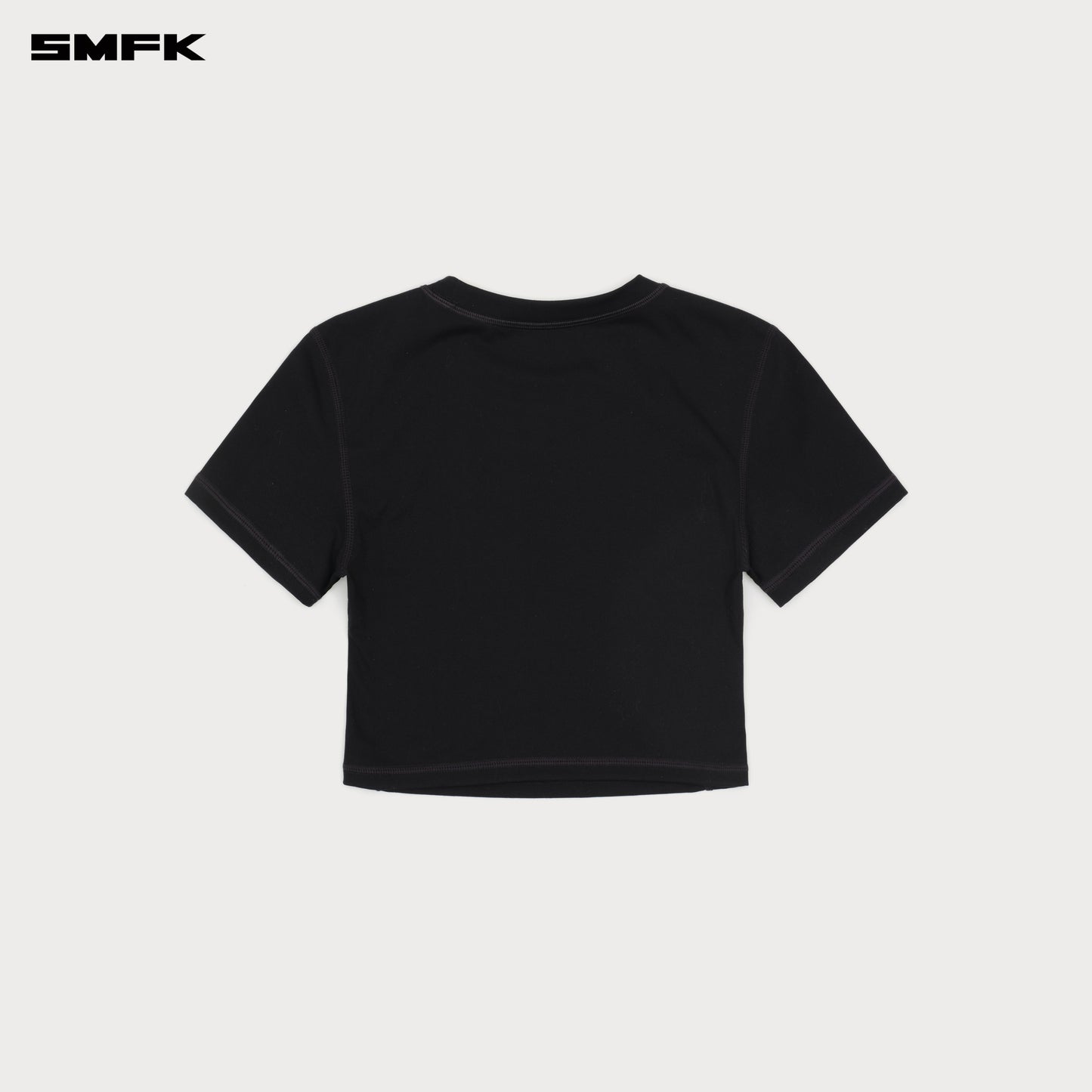COMPASS WAVE Body-shaping Skin Crop Tee Wilderness Black