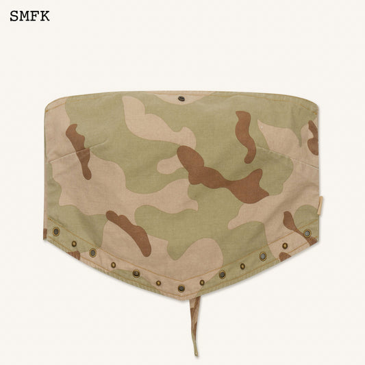 Ancient Myth Temple Garden Bandeau Tube Top Desert Camouflage