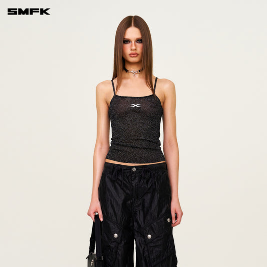 FUTURE Nebula Knitted Strap Top Stardust Black