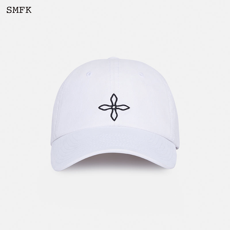 COMPASS Midnight Blossom Vintage Baseball Cap Celestial White